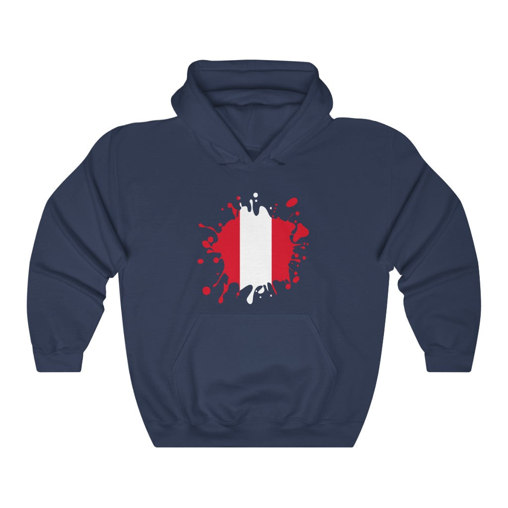 Peru Splat Flag Hoodie Sweatshirt - Unisex