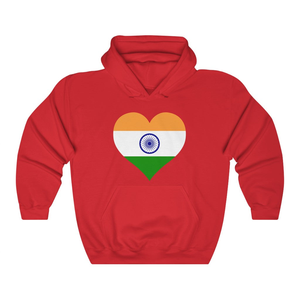 India Heart Flag Hoodie Sweatshirt - Unisex