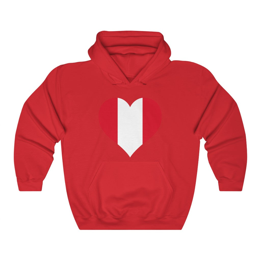 Peru Heart Flag Hoodie Sweatshirt - Unisex