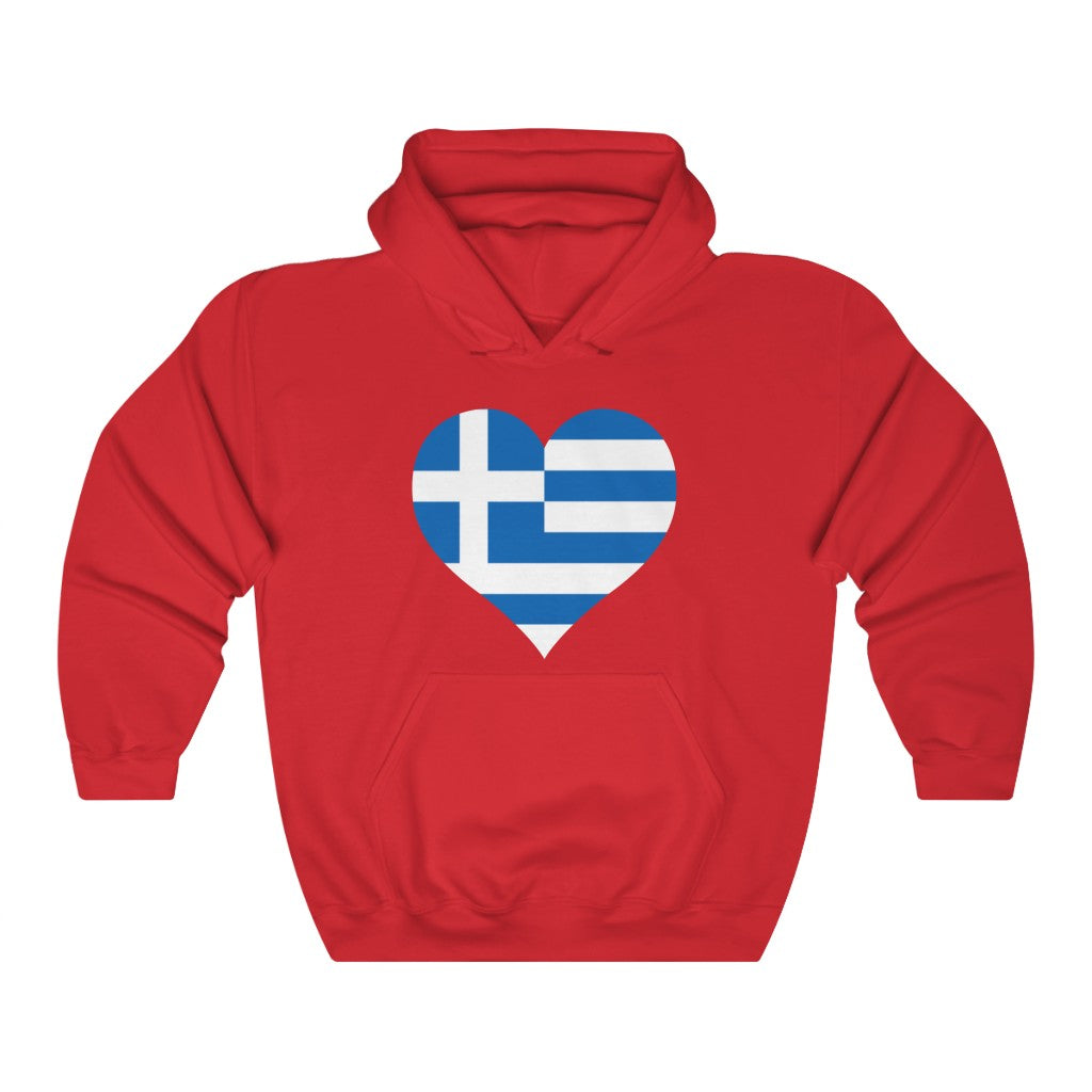 Greece Heart Flag Hoodie Sweatshirt - Unisex