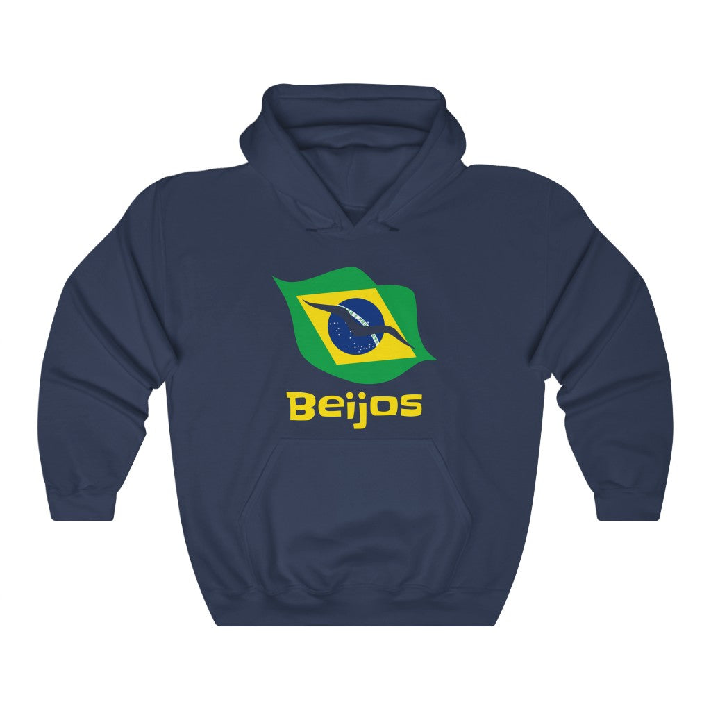 Brazil (Beijos) Lips Flag Hooded Sweatshirt 1a - Unisex