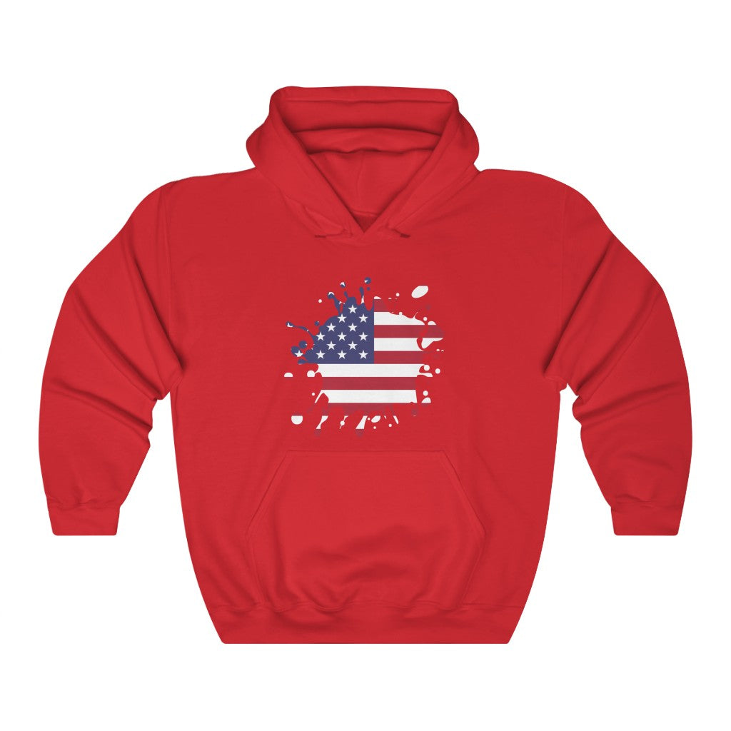 United States of America Splat Flag Hoodie Sweatshirt - Unisex