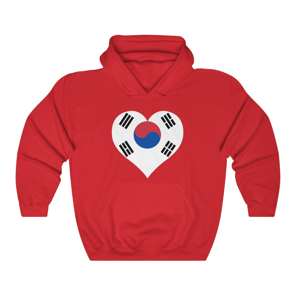 South Korea Heart Flag Hoodie Sweatshirt - Unisex