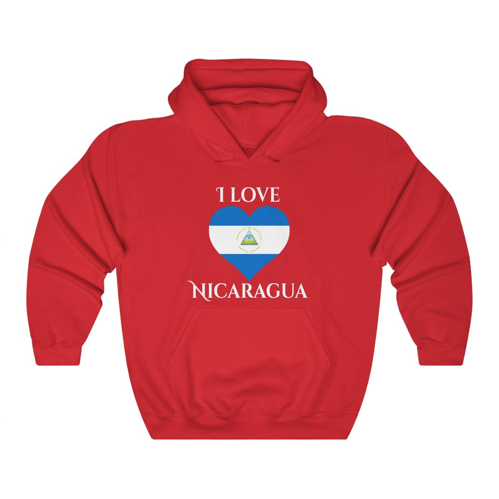 Nicaragua Heart Flag Hoodie Sweatshirt 2 - Unisex