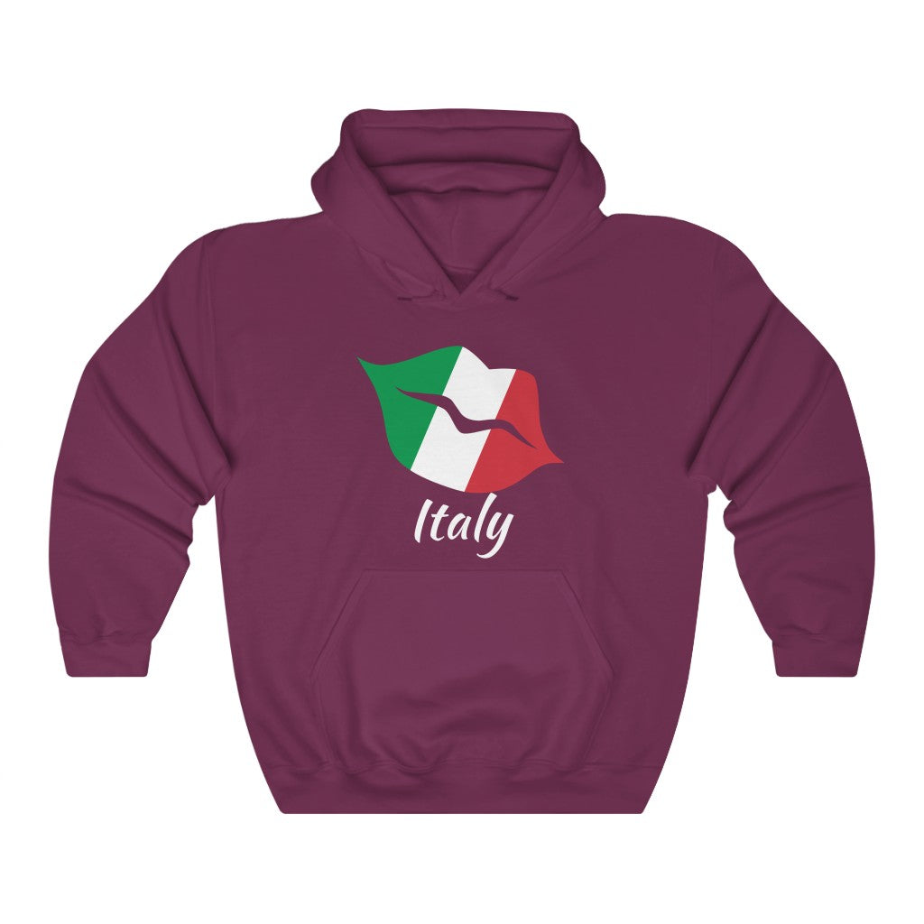 Italy Lips Flag Hoodie Sweatshirt 2 - Unisex
