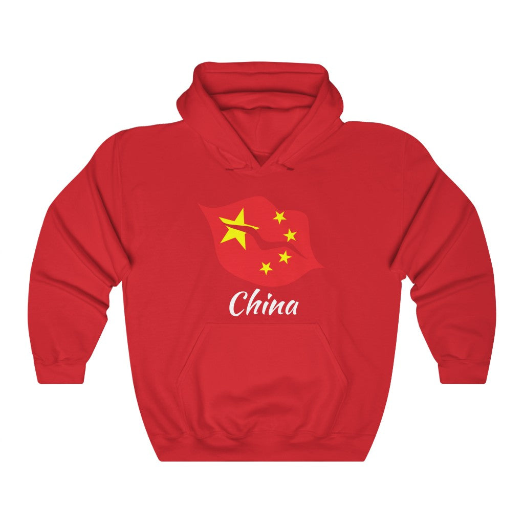 China Lips Flag Hoodie Sweatshirt 2 - Unisex