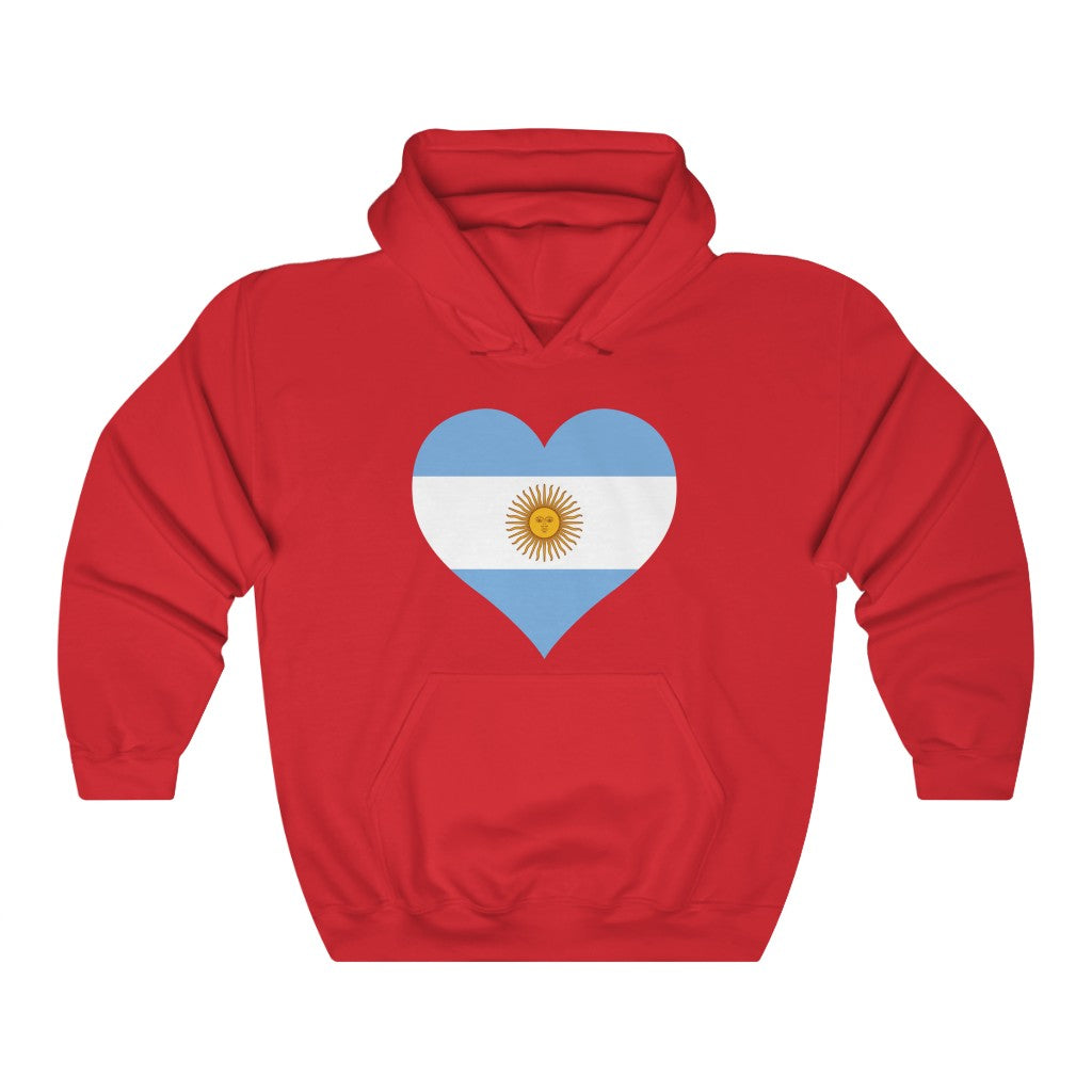 Argentina Heart Flag Hoodie Sweatshirt - Unisex