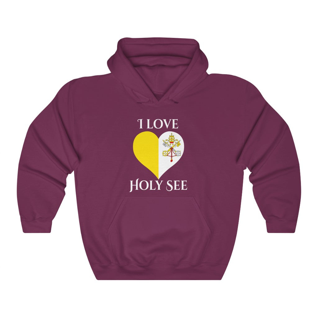 Holy See Heart Flag Hoodie Sweatshirt 2 - Unisex