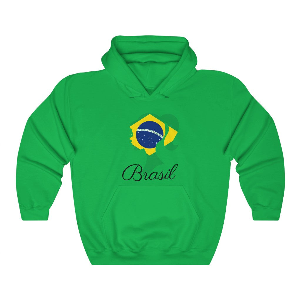 Brazil (Brasil) Girl Flag Hoodie Sweatshirt 1 - Unisex