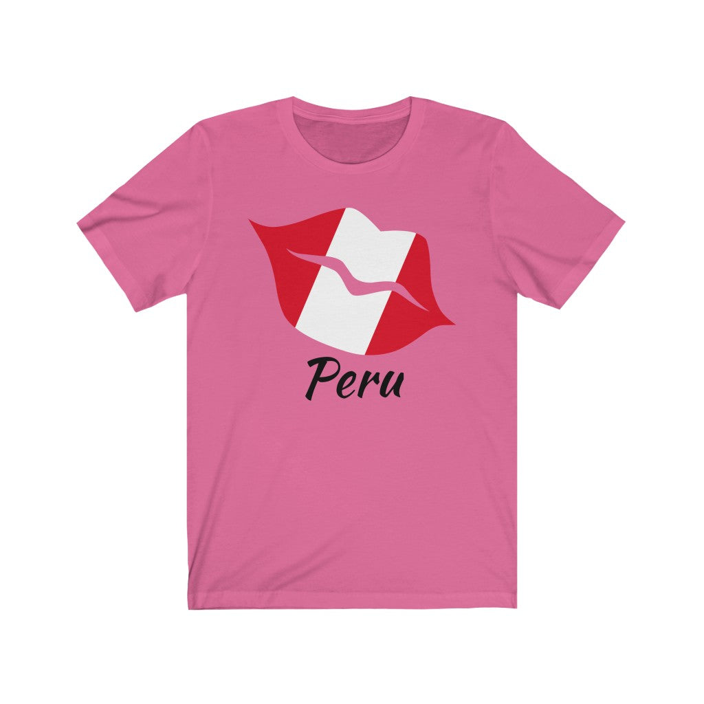 Peru Lips Flag Premium Tee 1 - Unisex