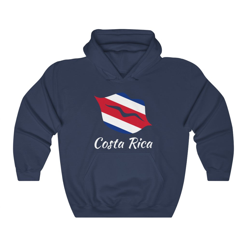 Costa Rica Lips Flag Hoodie Sweatshirt 2 - Unisex
