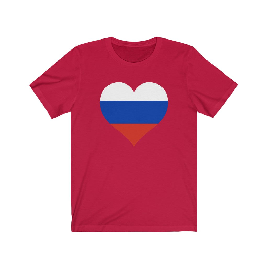 Russia Heart Flag Premium Tee - Unisex