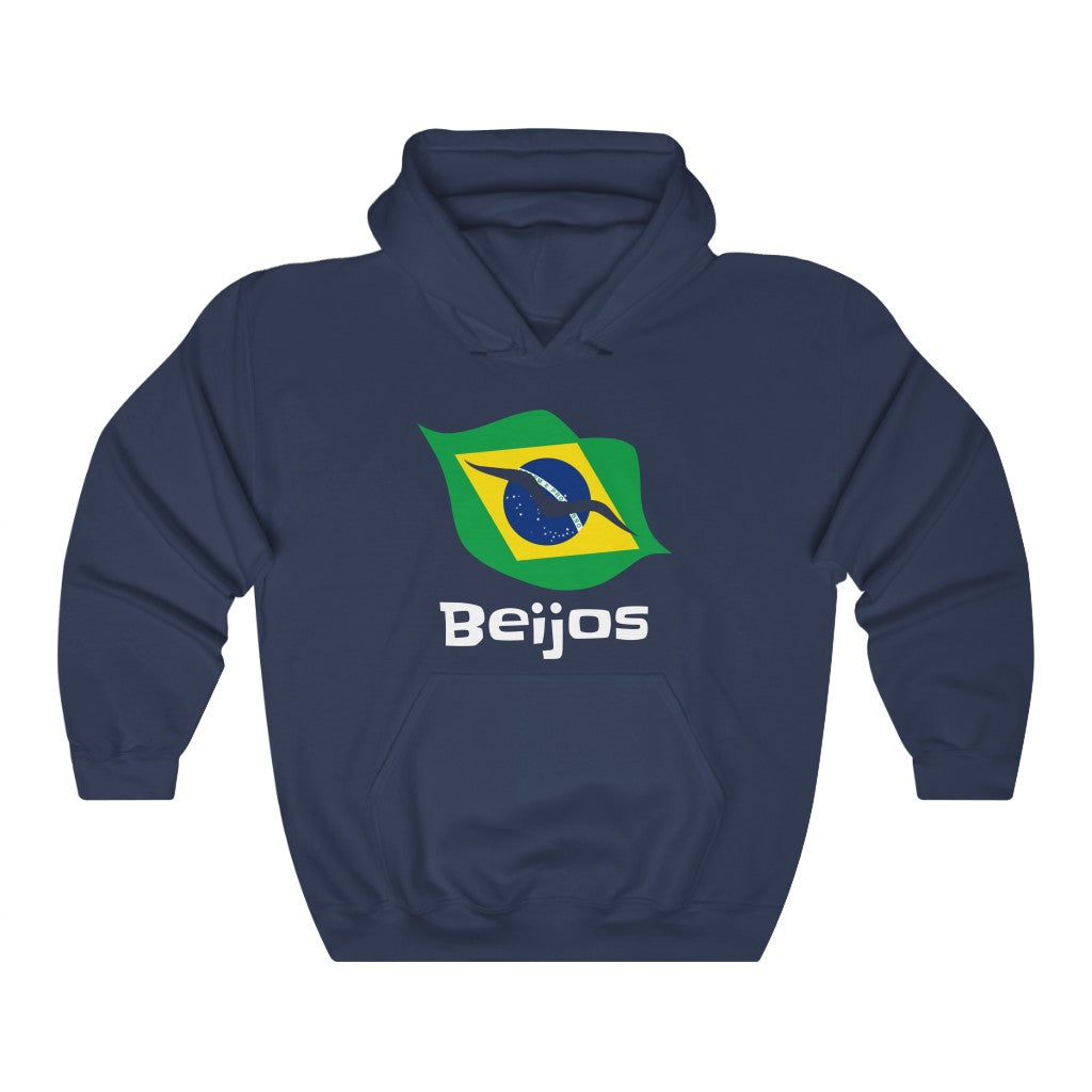 Brazil (Beijos) Lips Flag Hooded Sweatshirt 2 - Unisex
