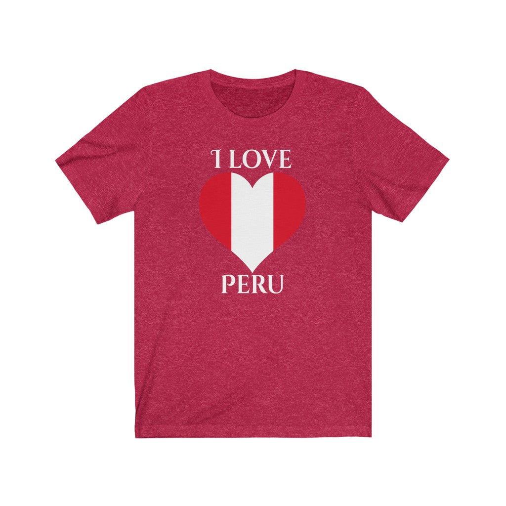 Peru Heart Flag Premium Tee 2 - Unisex