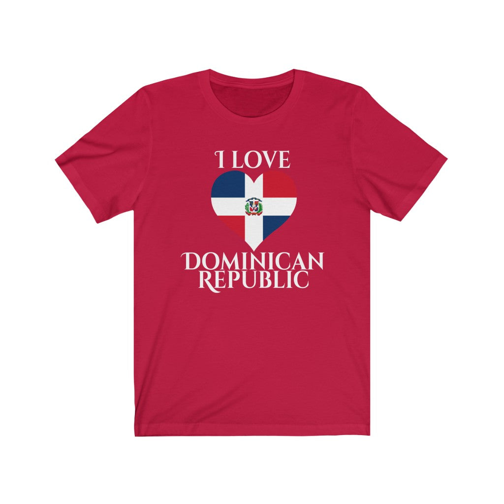 Dominican Republic Heart Flag Premium Tee 2 - Unisex