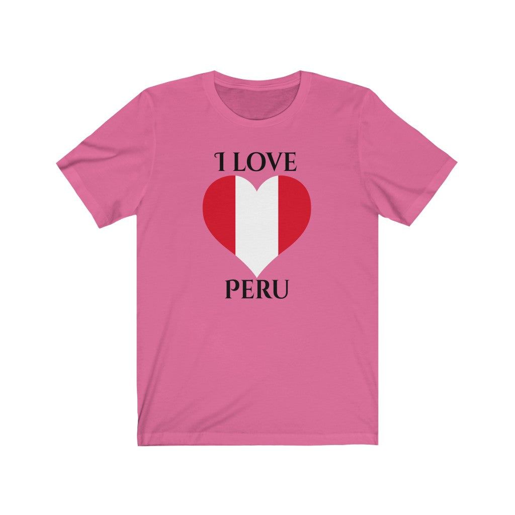 Peru Heart Flag Premium Tee 1 - Unisex