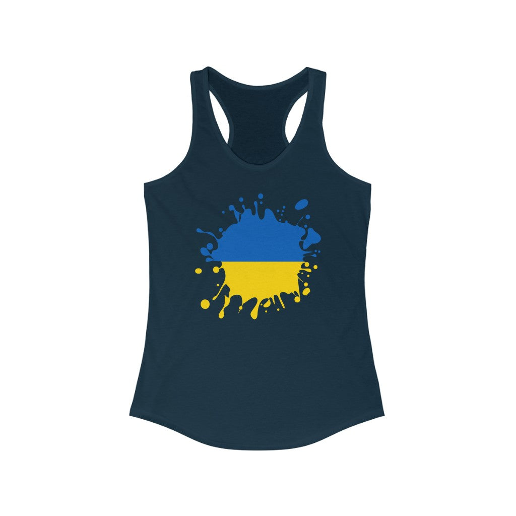 Ukraine Splat Flag Tank - Women