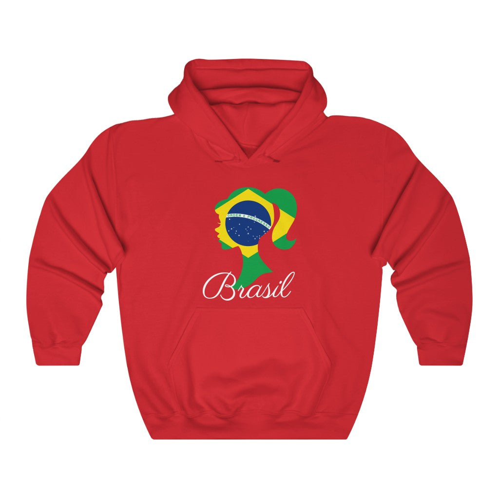 Brazil (Brasil) Girl Flag Hoodie Sweatshirt 2 - Unisex