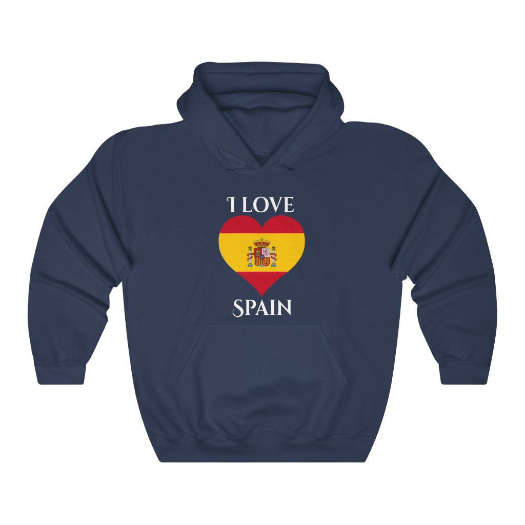 Spain Heart Flag Hoodie Sweatshirt 2 - Unisex