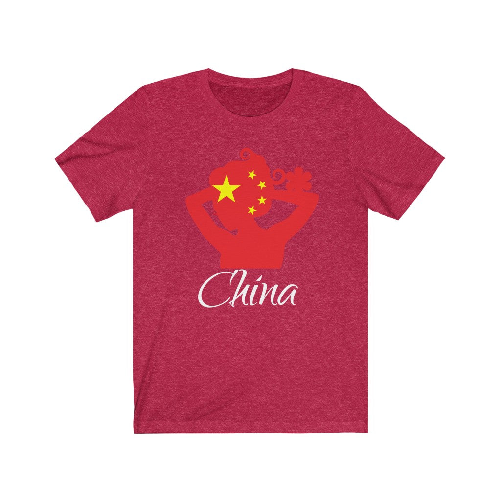 China Lady Flag Premium Tee 2 - Unisex