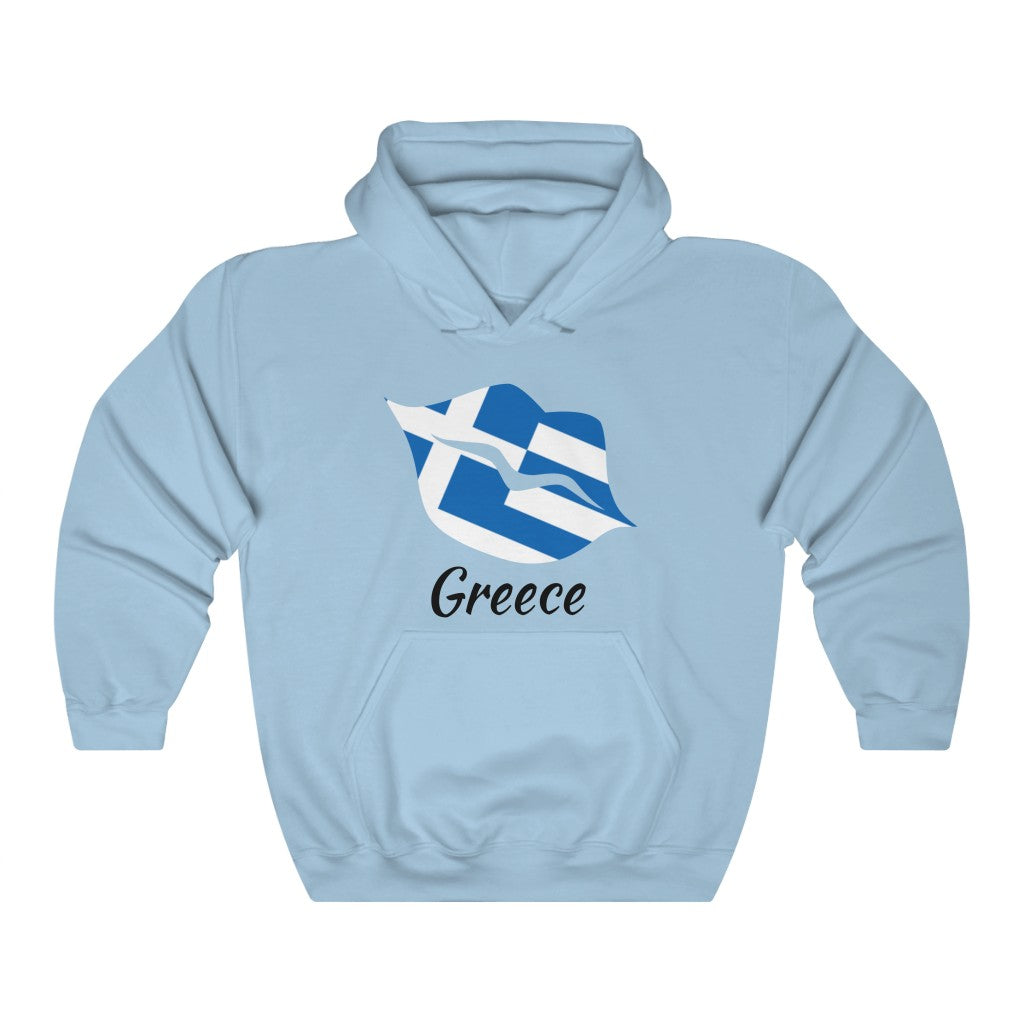 Greece Lips Flag Hoodie Sweatshirt 1 - Unisex