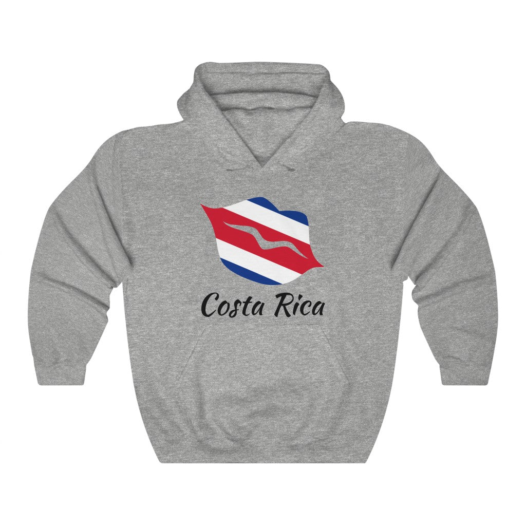 Costa Rica Lips Flag Hoodie Sweatshirt 1 - Unisex
