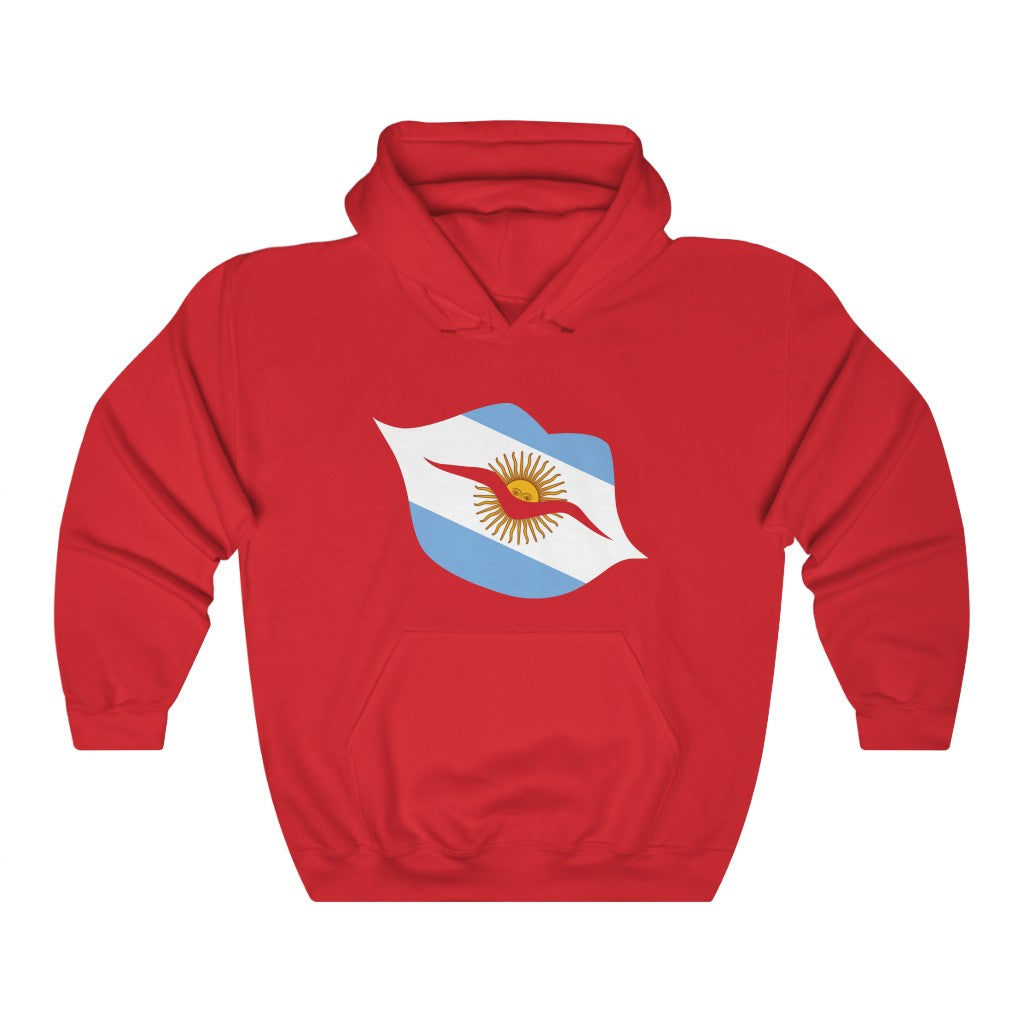 Argentina Lips Flag Hoodie Sweatshirt - Unisex