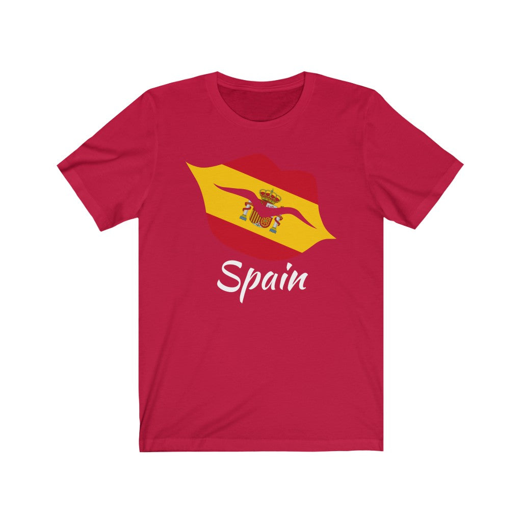 Spain Lips Flag Premium Tee 2 - Unisex