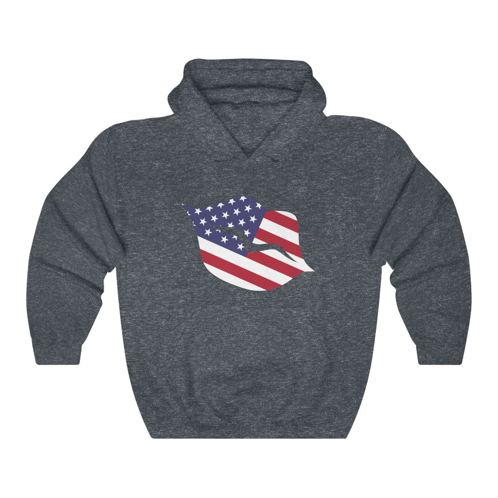 United States of America Lips Flag Hoodie Sweatshirt - Unisex