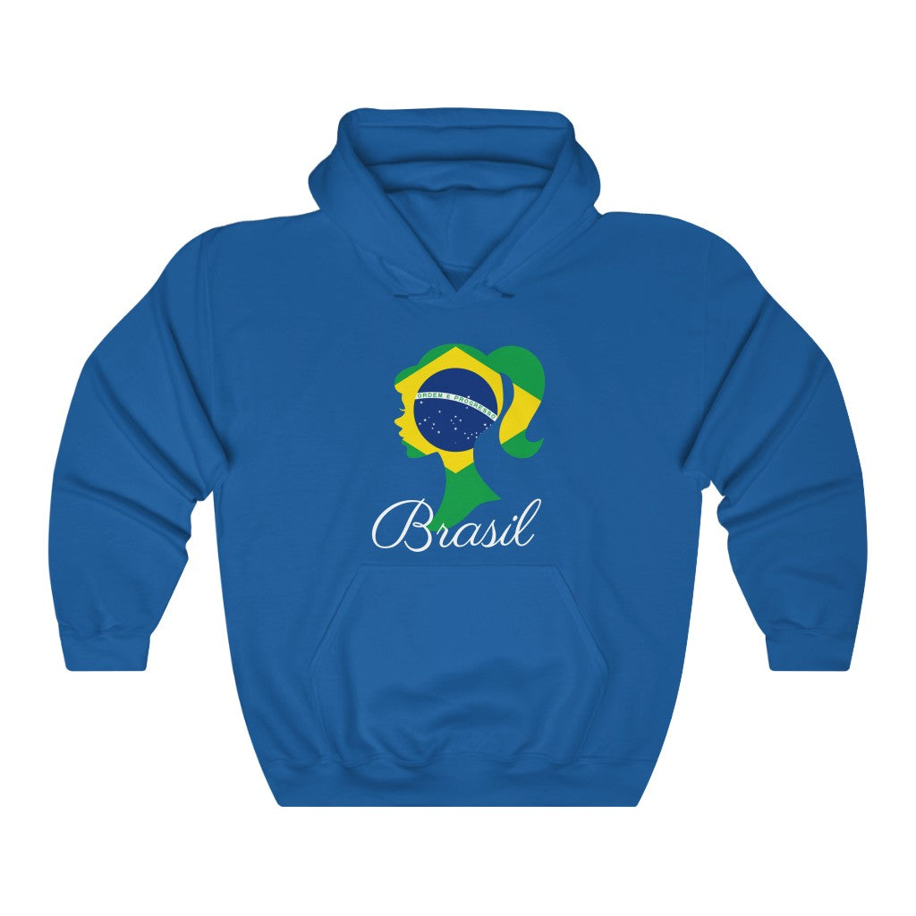 Brazil (Brasil) Girl Flag Hoodie Sweatshirt 2 - Unisex