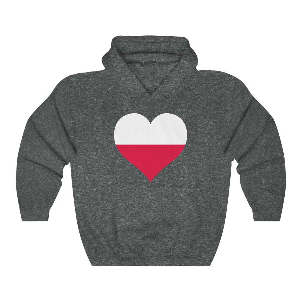 Poland Heart Flag Hoodie Sweatshirt - Unisex