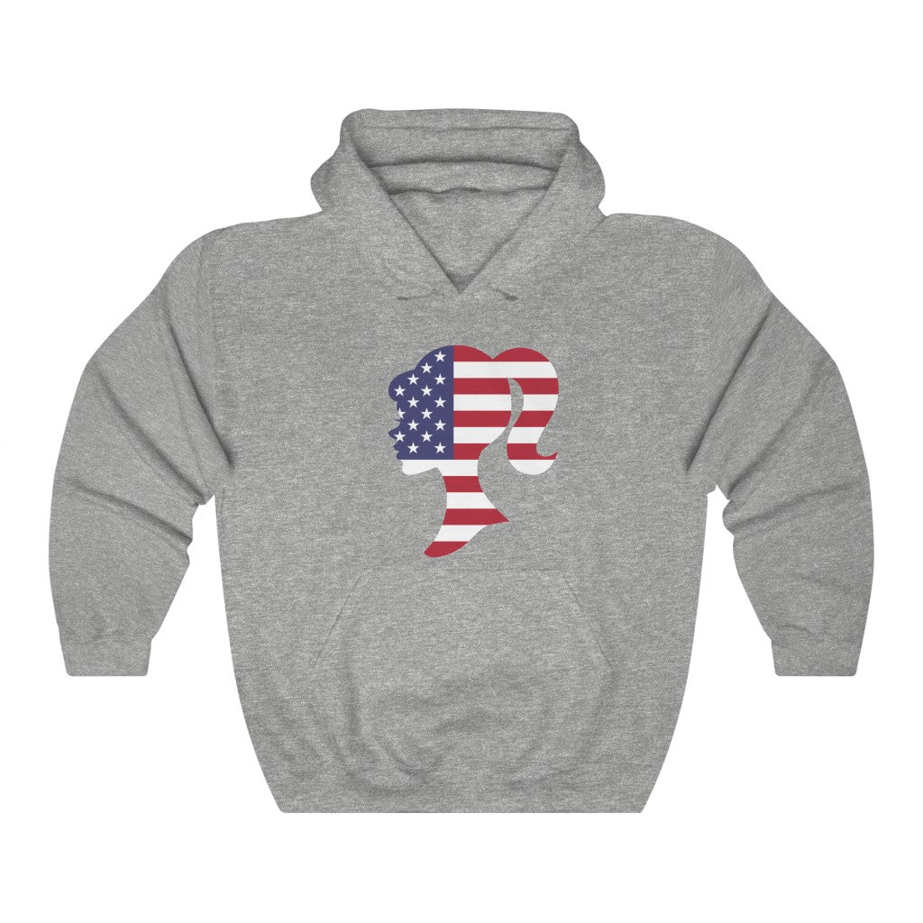United States of America Girl Flag Hoodie Sweatshirt - Unisex