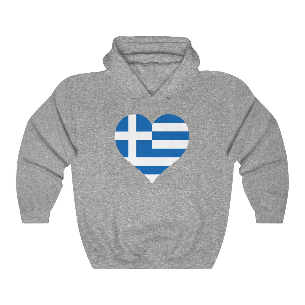 Greece Heart Flag Hoodie Sweatshirt - Unisex