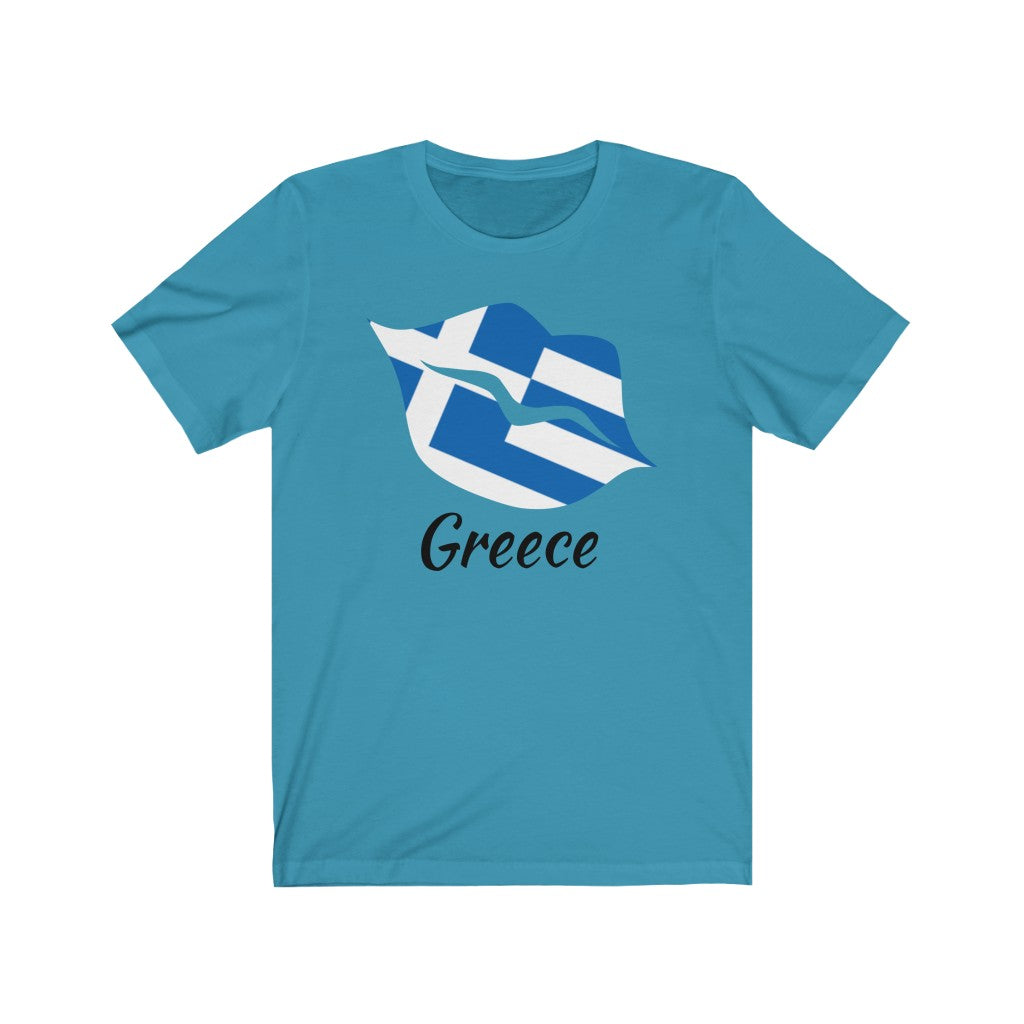 Greece Lips Flag Premium Tee 1 - Unisex