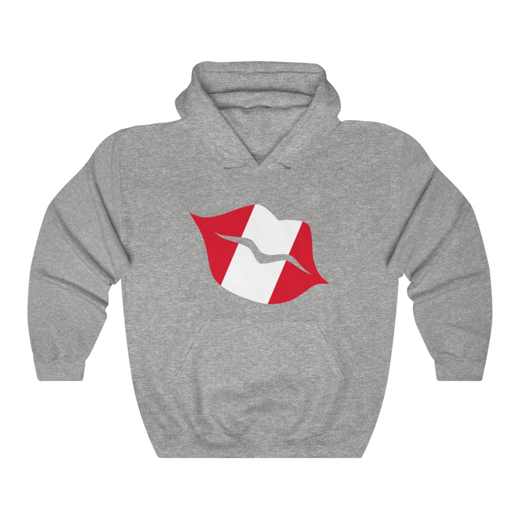 Peru Lips Flag Hoodie Sweatshirt - Unisex