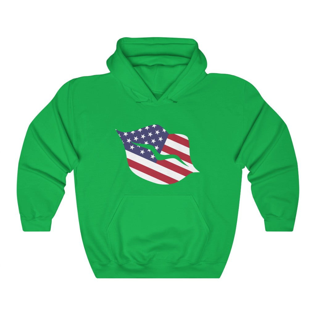 United States of America Lips Flag Hoodie Sweatshirt - Unisex