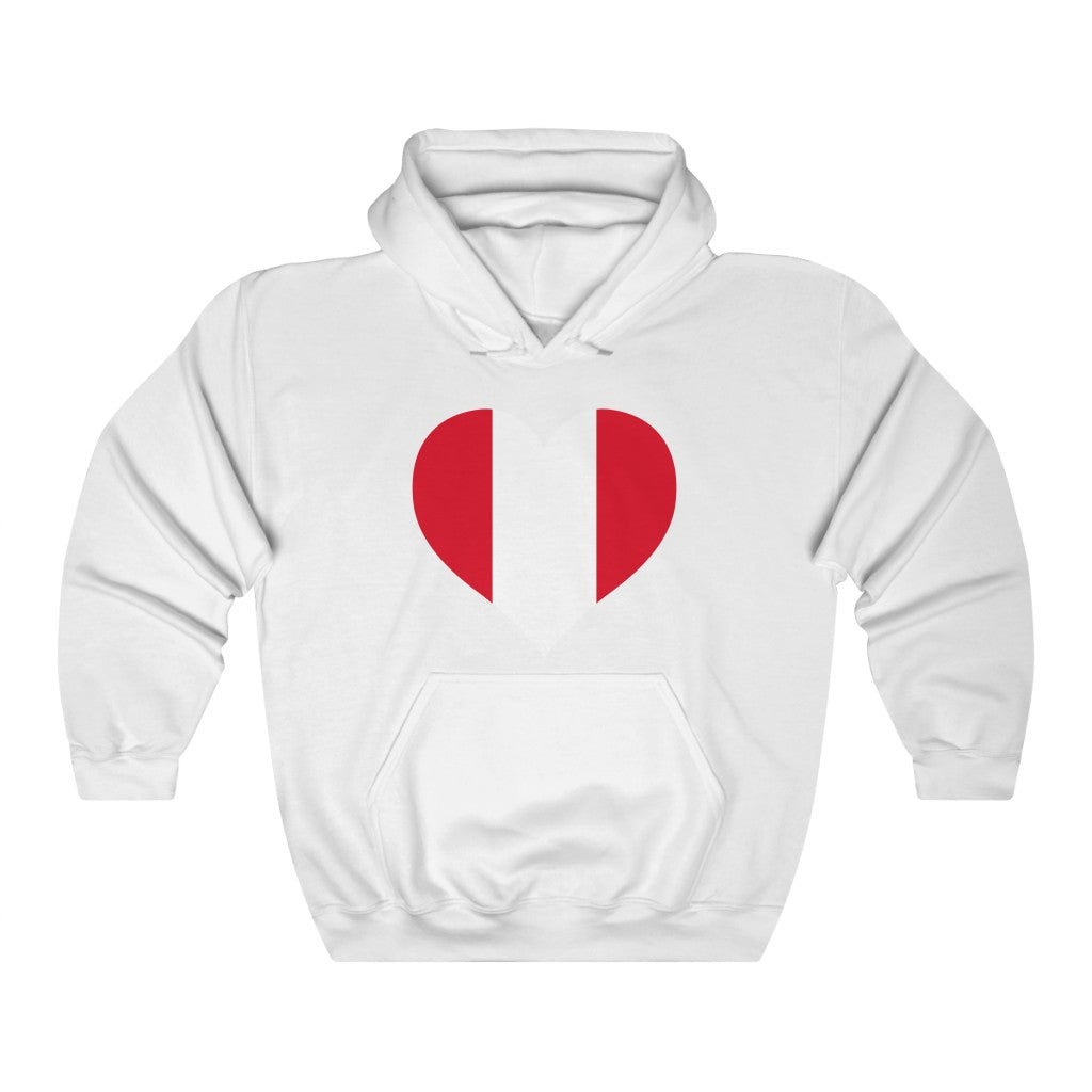 Peru Heart Flag Hoodie Sweatshirt - Unisex