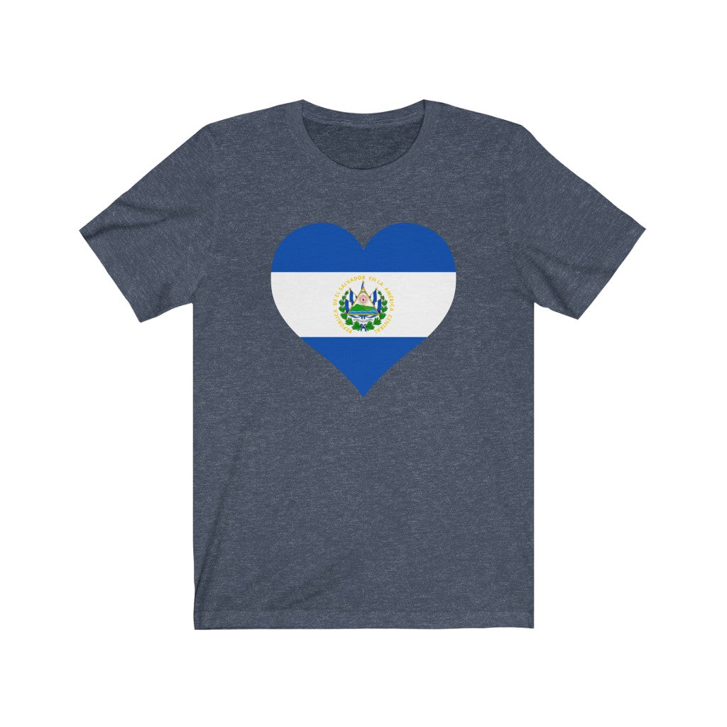 El Salvador Heart Flag Premium Tee - Unisex