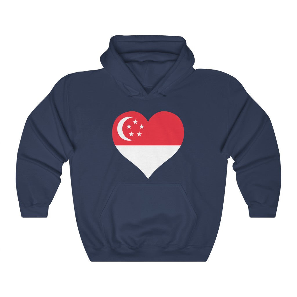 Singapore Heart Flag Hoodie Sweatshirt - Unisex