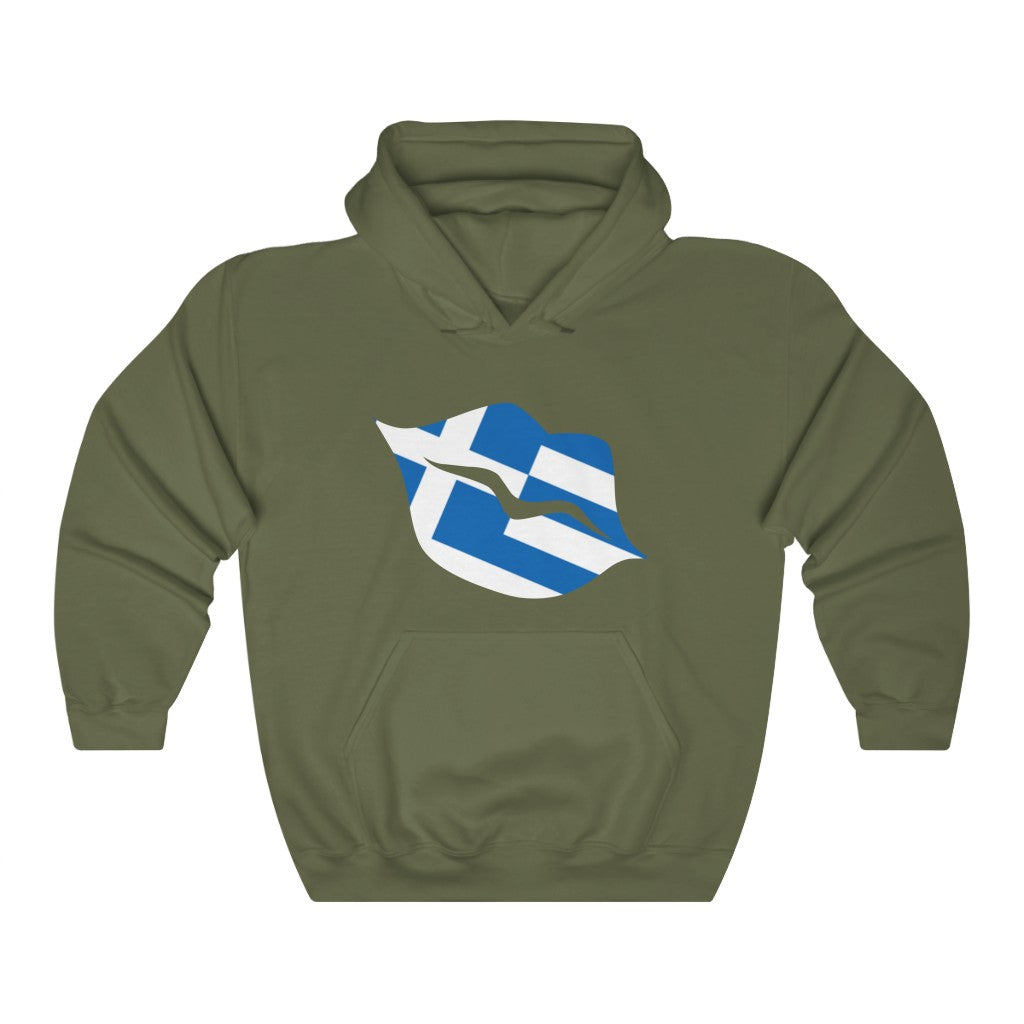 Greece Lips Flag Hoodie Sweatshirt - Unisex
