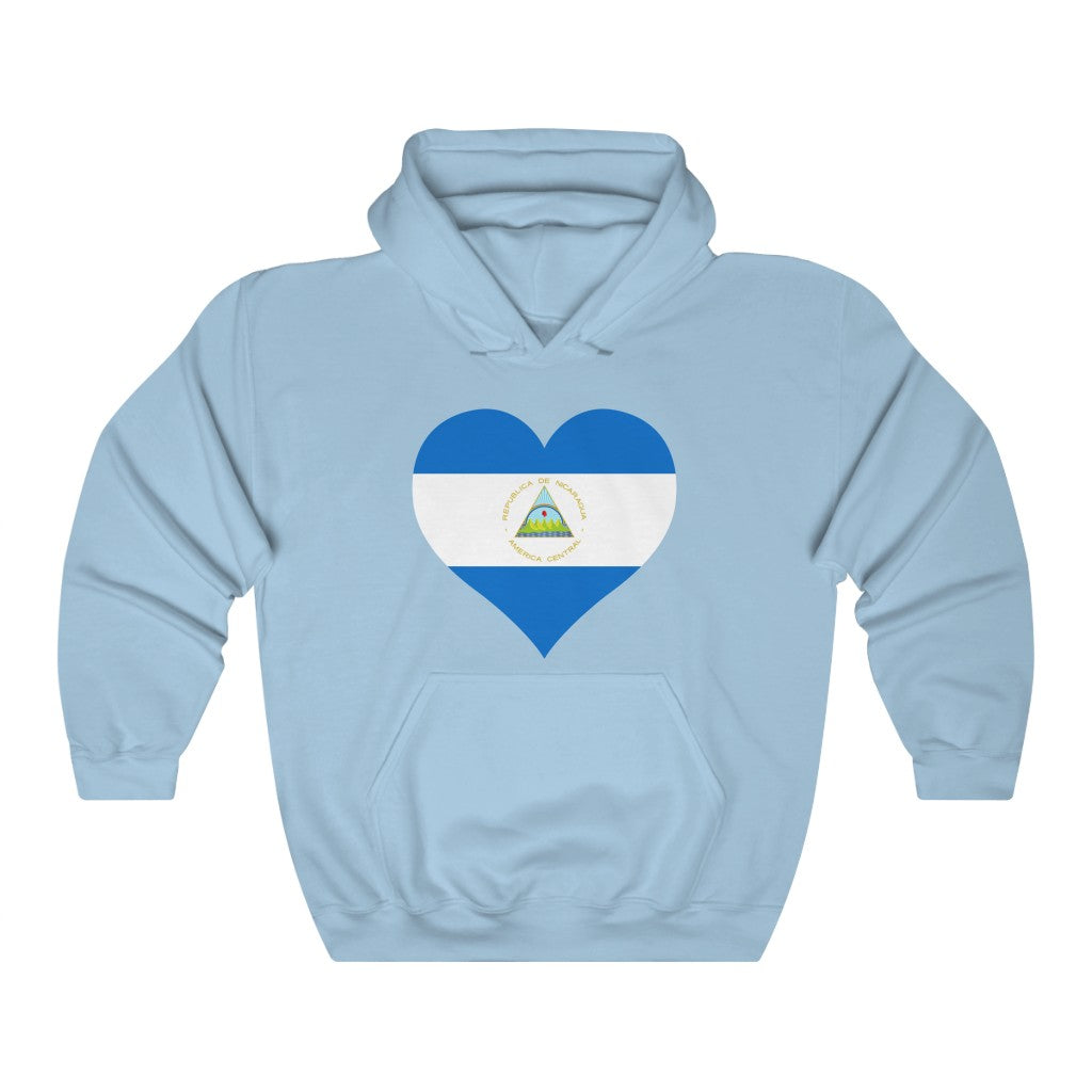 Nicaragua Heart Flag Hoodie Sweatshirt - Unisex