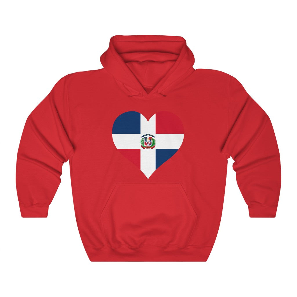Dominican Republic Heart Flag Hoodie Sweatshirt - Unisex