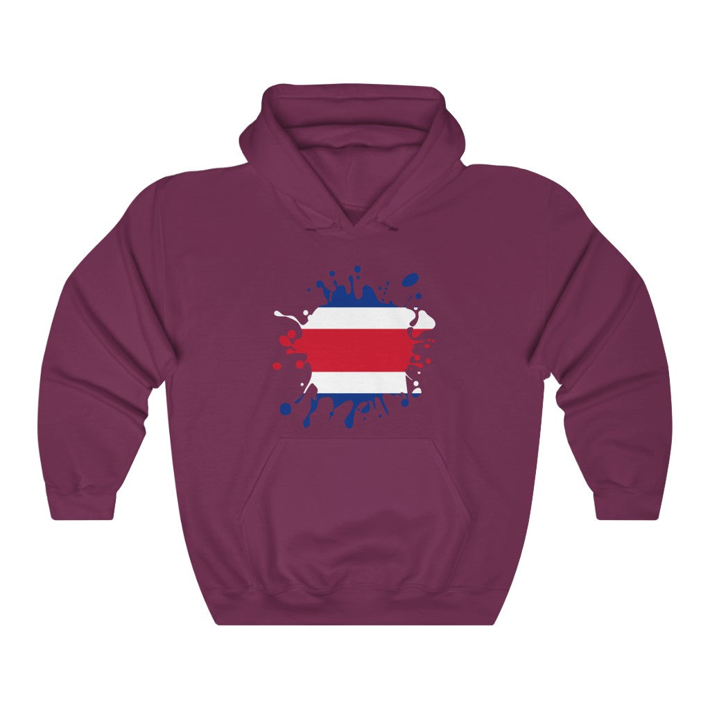 Costa Rica Splat Flag Hoodie Sweatshirt - Unisex