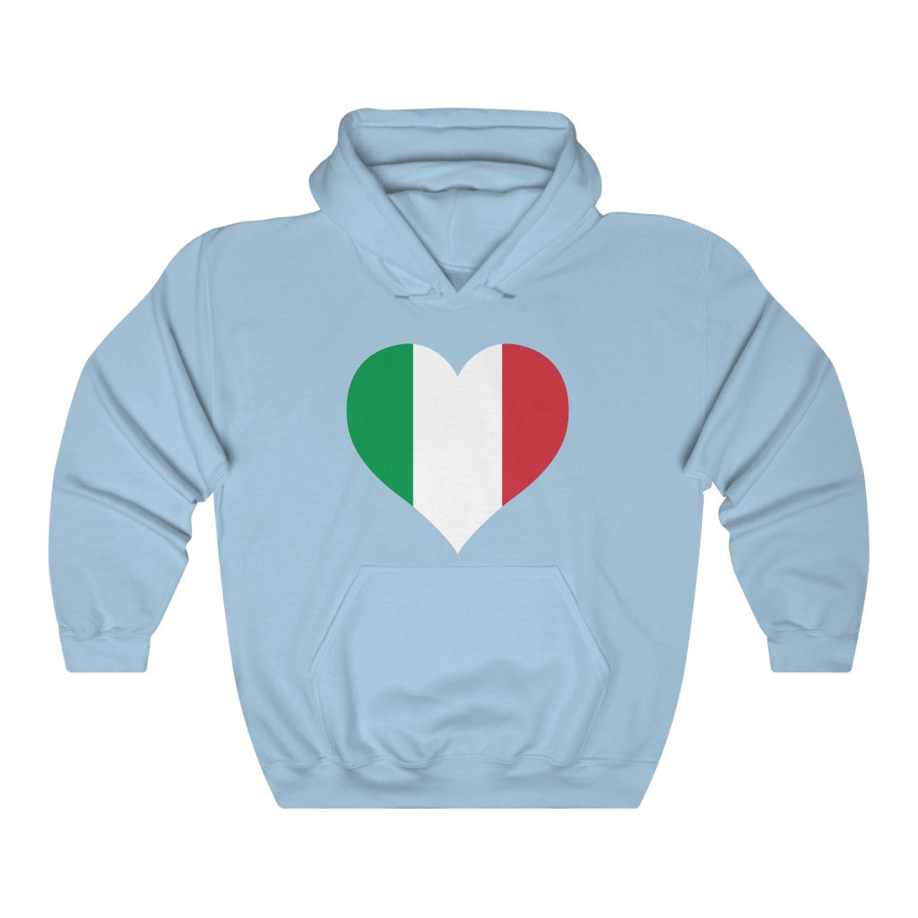 Italy Heart Flag Hoodie Sweatshirt - Unisex
