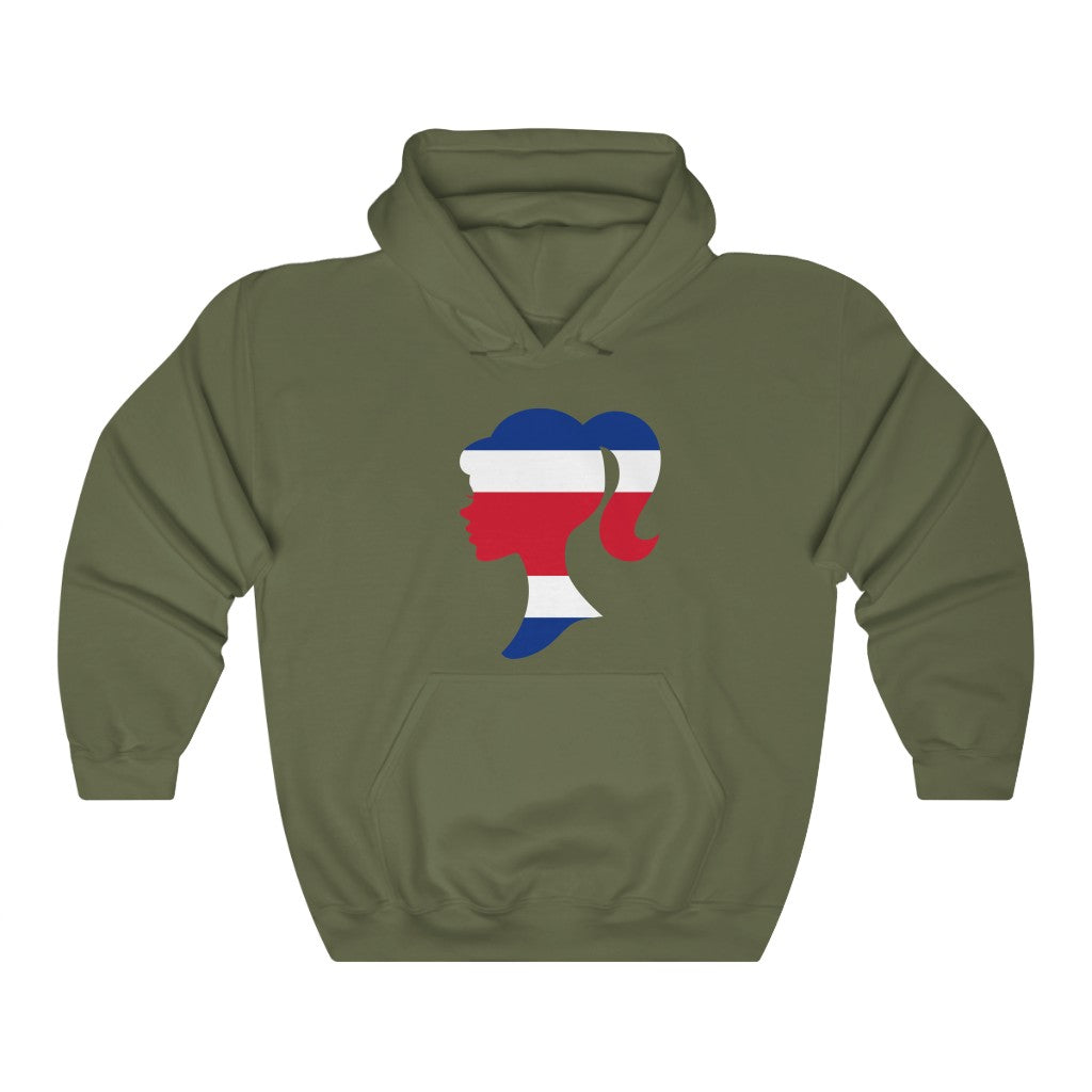 Costa Rica Girl Flag Hoodie Sweatshirt - Unisex
