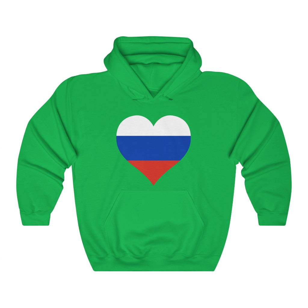 Russia Heart Flag Hoodie Sweatshirt - Unisex