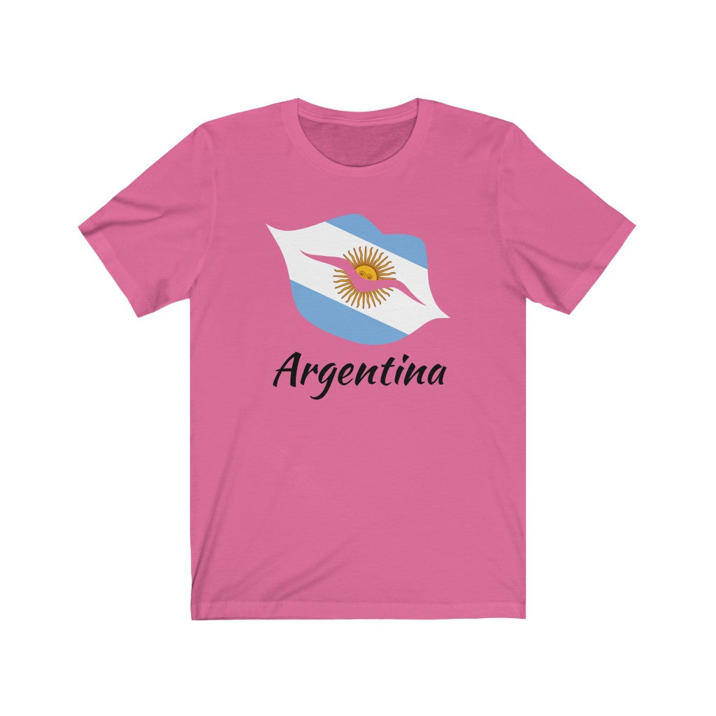 Argentina Lips Flag Premium Tee 1 - Unisex