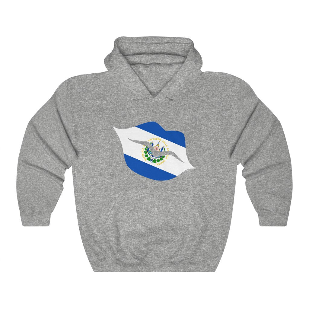 El Salvador Lips Flag Hoodie Sweatshirt - Unisex