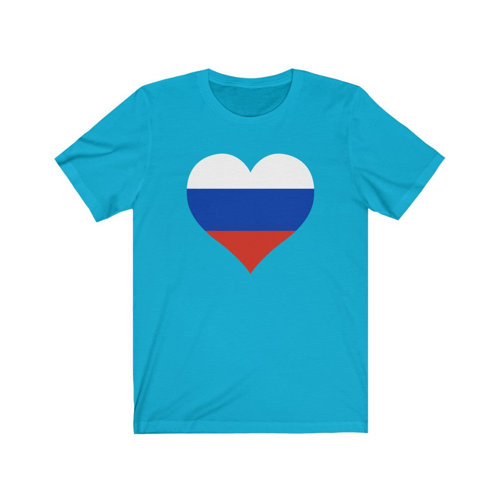 Russia Heart Flag Premium Tee - Unisex