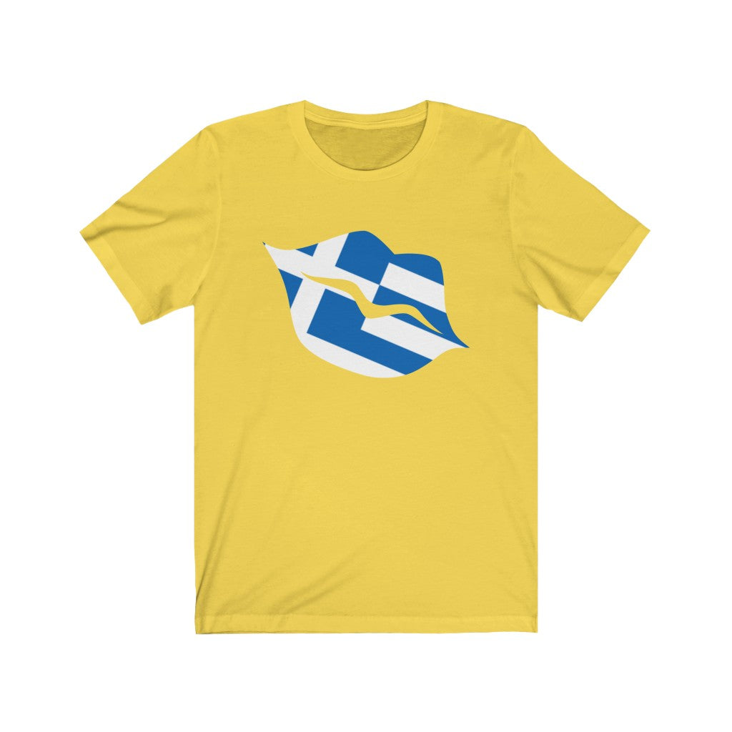 Greece Lips Flag Premium Tee - Unisex